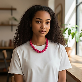 Pembe Kısa İmza Kolye