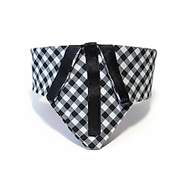 Monokrom Stil – Siyah Beyaz Kareli Pet Yaka | FEDD’s Pet Style