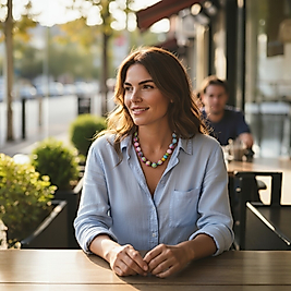 Kareli Pembe El Yapımı İmza Kolye