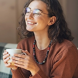 Lacivert Çiçekli İmza Kolye