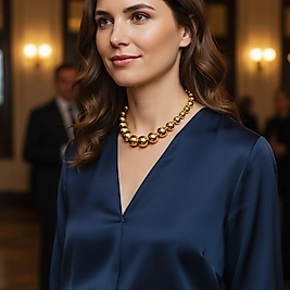 Gold  Renkli Top Çelik  Kolye