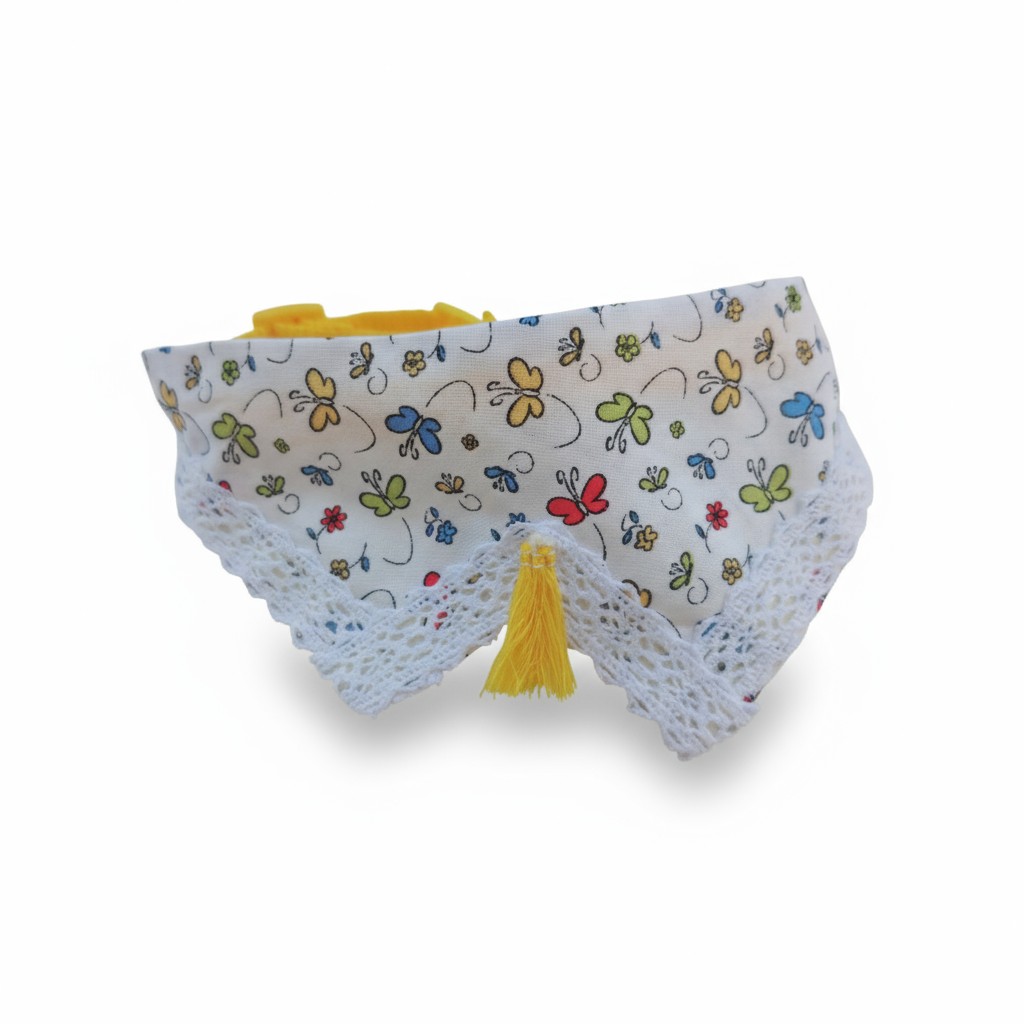 Renkli Kanatlar – Kelebek Desenli Pamuklu Pet Yaka | FEDD’s Pet Style